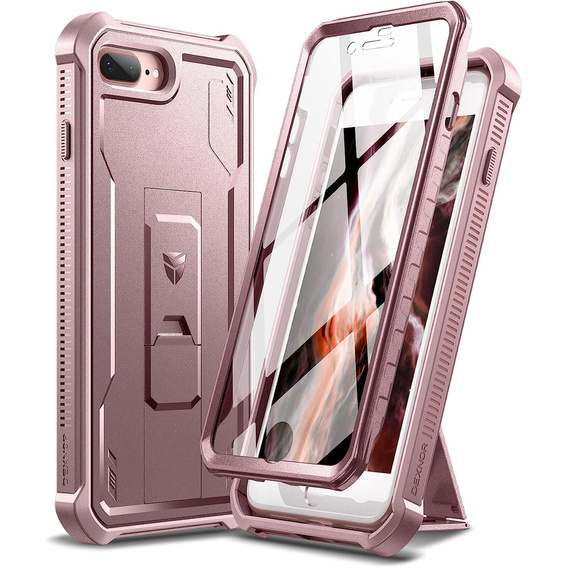 Armored case for iPhone 7 Plus / 8 Plus, Dexnor Full Body, pink rose gold