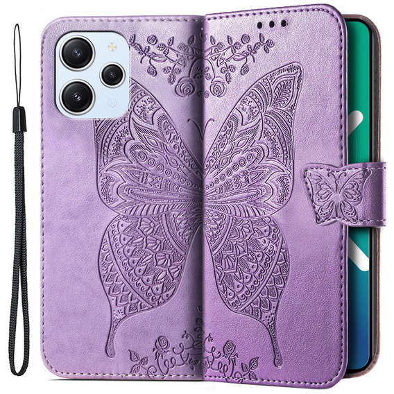 Flip case for Xiaomi Redmi 12, Butterfly, purple
