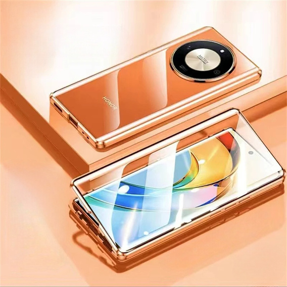 Case for Honor Magic 7 Lite, Magnetic Dual Glass, orange