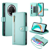 Flip case for Honor Magic 7 Lite, Wallet Zipper Pocket, mint