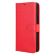 Flip case for Honor Magic 6 Lite 5G, Crazy Horse Wallet, red