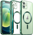 Case for iPhone 12, Electro MagSafe, green + Screen Glass