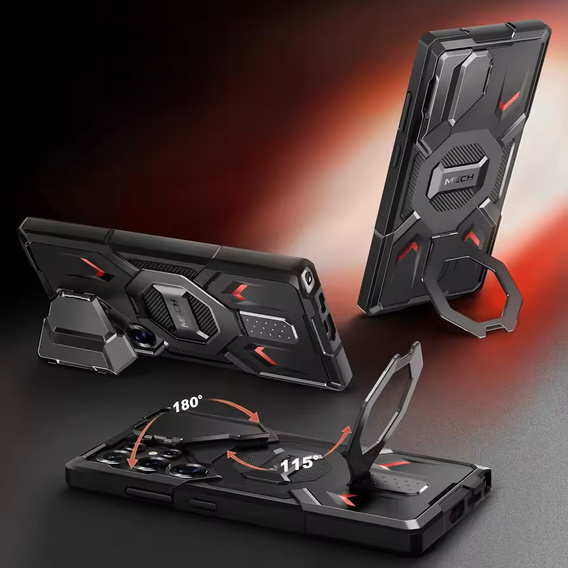 Case for Samsung Galaxy S25 Ultra, Tongate MECH MagSafe, black + Privacy Glass