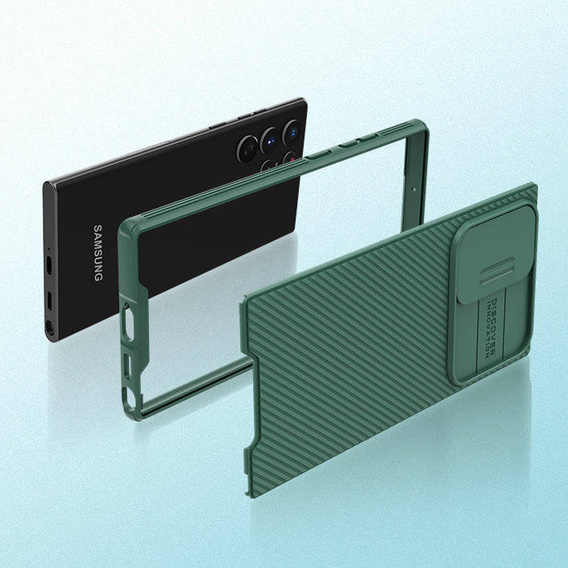 Case for Samsung Galaxy S23 Ultra, Armored Nillkin, CamShield Pro, green