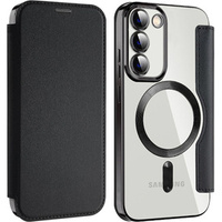 Flip case for Samsung Galaxy S23, Wallet, MagSafe, black