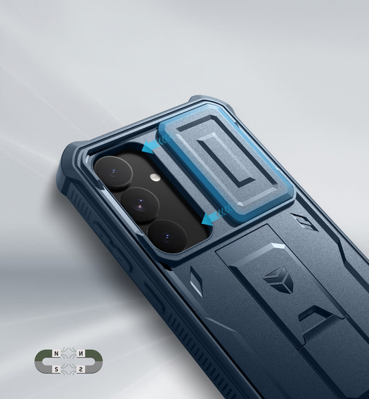 Armored case for Samsung Galaxy S25+ Plus, Dexnor Full Body (Two Frames), dark blue