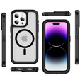 Case with frame for iPhone 14 Pro, for MagSafe, transparent / black
