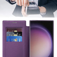 Flip case for Samsung Galaxy S24 Ultra, RFID Wallet MagSafe CamShield, purple