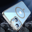 Case for iPhone 14, ERBORD Hybrid MagSafe Case, silver