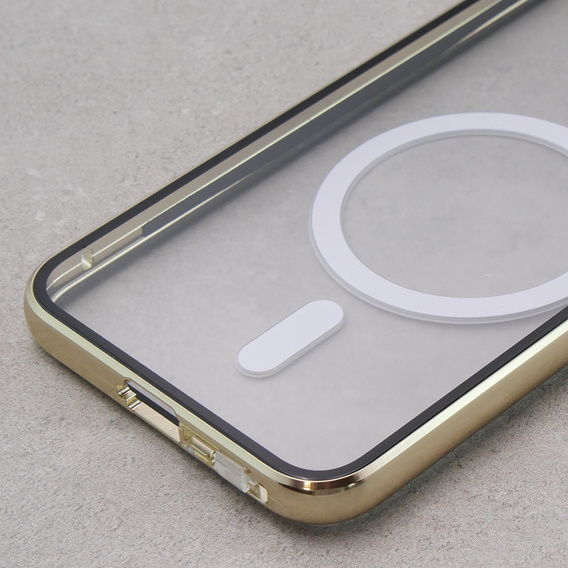 Magnetic Dual Glass MagSafe case for Samsung Galaxy S23, gold
