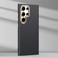 Leather case for Samsung Galaxy S25 Ultra, leather hybrid, black