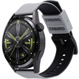 ERBORD Universal Silicone Strap 22mm, Dual Color, grey / black / black buckle