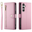 Flip case for Samsung Galaxy S24 FE, Wallet Zipper Pocket, pink