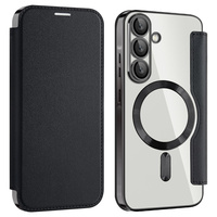 Flap case for Samsung Galaxy A17 5G, RFID Wallet, for MagSafe, transparent/black