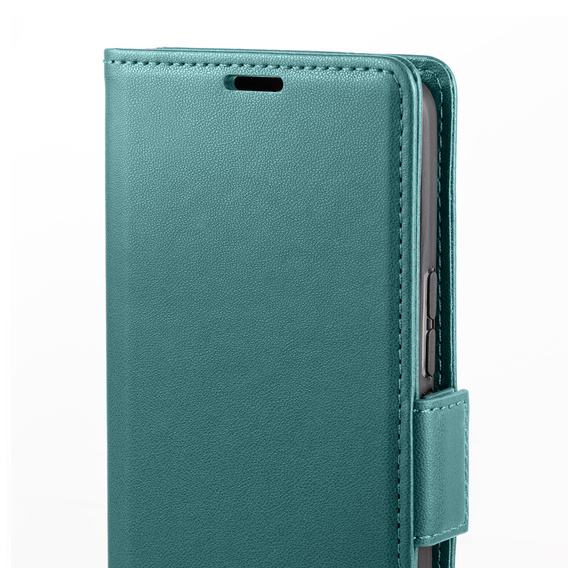 Case for Xiaomi Poco F7 Ultra, ERBORD Glossy Litchi, wallet with flap, green
