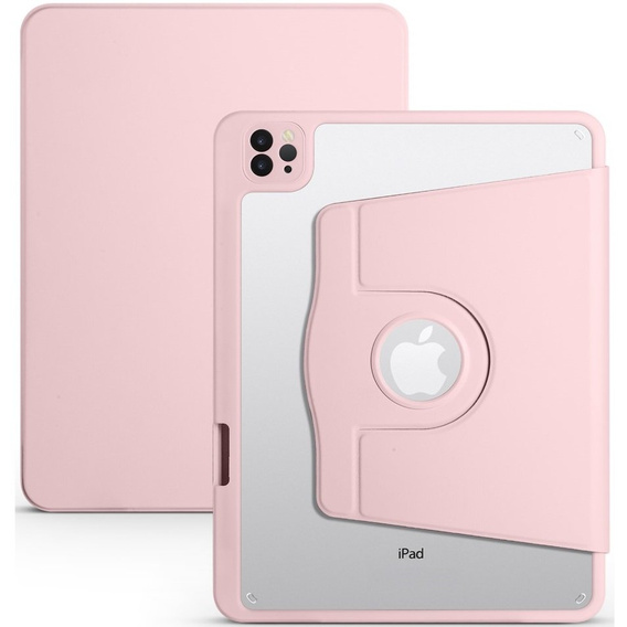 Case for iPad Pro 11" 2022/2021/2020 (4/3/2 gen.), with stylus space, 360° rotatable, pink
