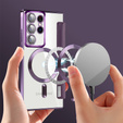 Flip case for Samsung Galaxy S22 Ultra 5G, RFID Wallet MagSafe CamShield, purple