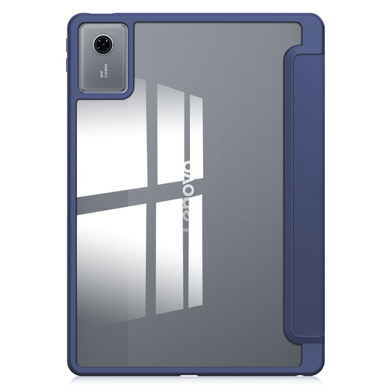 Case for Lenovo Idea Tab 11" 2025 TB336FU TB336ZU, with transparent back and stylus holder, navy blue
