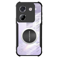 Case for Xiaomi Poco M7 Pro 5G, with magnetic sheet, transparent / black