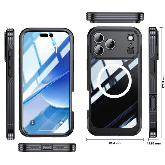 Shockproof case with glass for MagSafe for iPhone 17 Pro Max