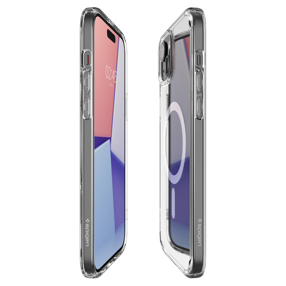 Spigen MagSafe Case for iPhone 15, Ultra Hybrid, transparent / white + 9H Tempered Glass