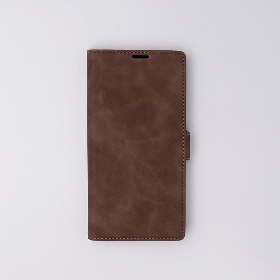 Case for Samsung Galaxy S23 Ultra, ERBORD Vintage, wallet with flap, coffee