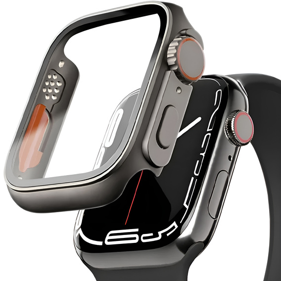 Electroplated TPU Full Coverage Case for Apple Watch 7 / 8 41MM, Black/Red