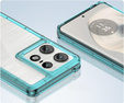Case for Motorola Edge 50 Pro, Fusion Hybrid, transparent / blue