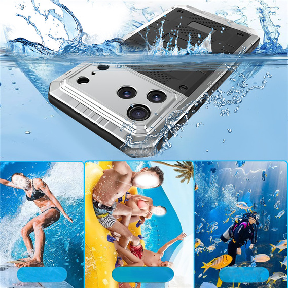 IP68 waterproof case for iPhone 17 Pro Max, silver