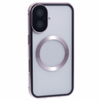 Magnetic Dual Glass MagSafe case for iPhone 16, pink rose gold