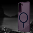 Case for Samsung Galaxy S21, for MagSafe, ERBORD Matt Case, dark purple + Screen Glass