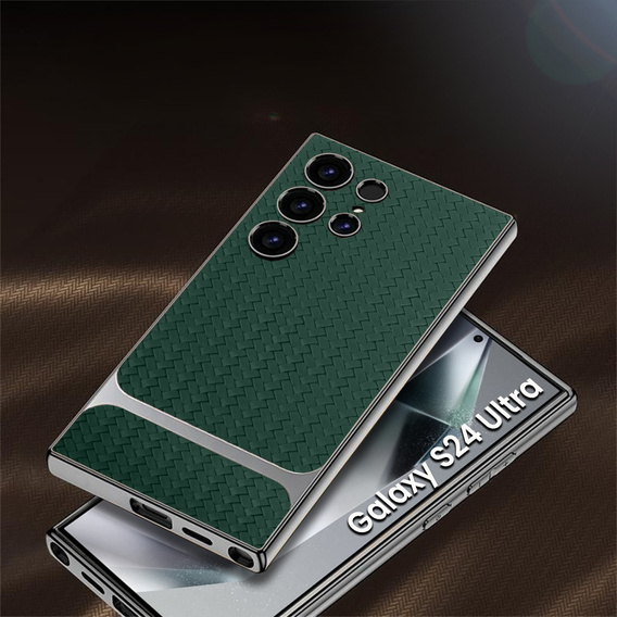 Case for Samsung Galaxy S24 Ultra, GKK Woven Leather, green