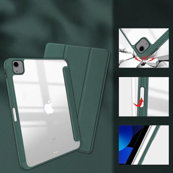 Case for Apple iPad Air 11" 6 gen. 2024 (A2902, Smartcase Hybrid, with stylus space, green