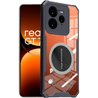 Case for Realme GT 7 Pro, with magnetic sheet, transparent / black