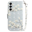 Flip case for Samsung Galaxy A05s, Wallet, Magnolia, white
