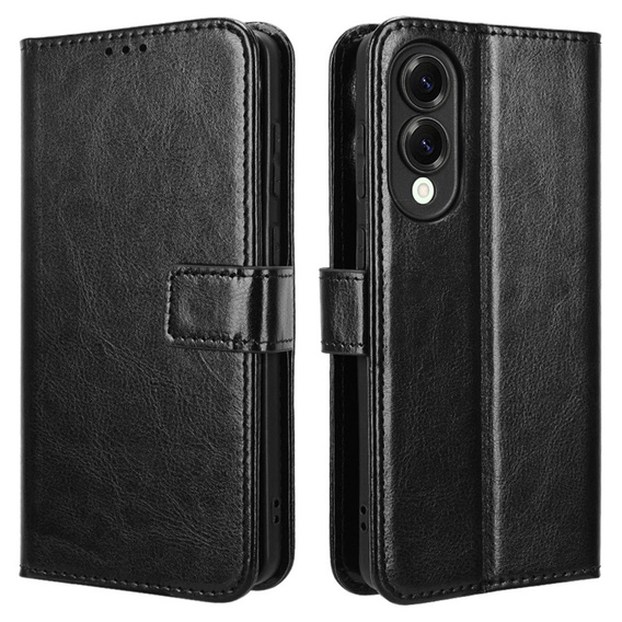 Flip case for Samsung Galaxy S25 Edge, Crazy Horse Wallet, black