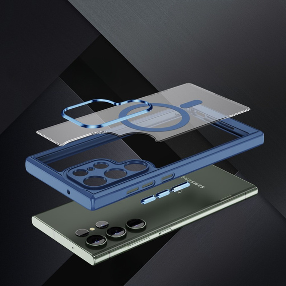 Case for Samsung Galaxy S24 Ultra, ERBORD Impact Guard, MagSafe, blue