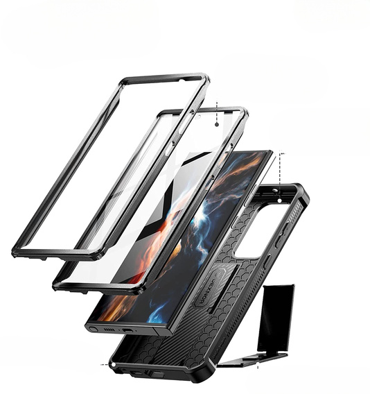 Armored case for Samsung Galaxy S23 Ultra, Dexnor Full Body (Two Frames), black
