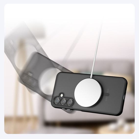 Case for Samsung Galaxy A16, for MagSafe, ERBORD Matt Case, black + Screen Glass