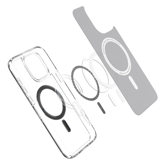 Spigen MagSafe Case for iPhone 16 Pro Max, Ultra Hybrid, transparent + 9H Tempered Glass
