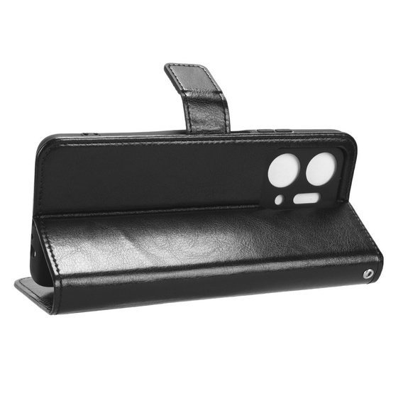 Flip case for Honor X7a 5G, Crazy Horse Wallet, black