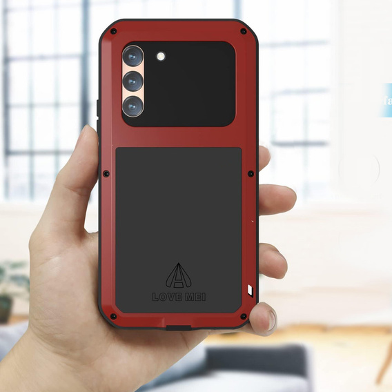 Love Mei Case for Samsung Galaxy A34 5G, armored with glass, red