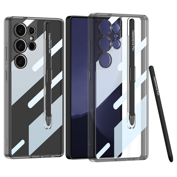 Samsung Galaxy S25 Ultra case, GKK Clear Case, with stylus, transparent / black