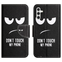 Flip case for Samsung Galaxy M15 5G, Wallet, Don't Touch My Phone black