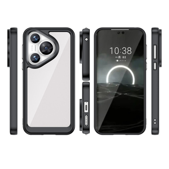 Case for Huawei Pura 70, Fusion Hybrid, transparent / black