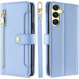 Flip case for Samsung Galaxy A25 5G, Wallet Zipper Pocket, blue