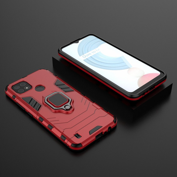 Case for Realme C21, Kickstand Ring, red