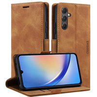 Case for Samsung Galaxy A34 5G, ERBORD Vintage, wallet with flap, brown