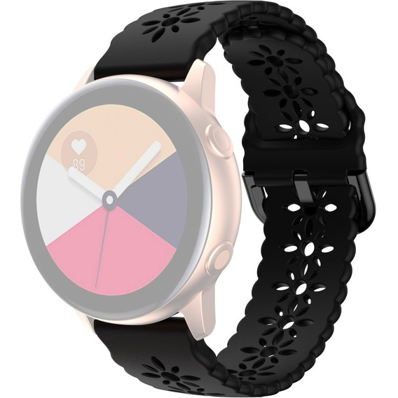 Silicone strap for 22mm Soft Hollowed-out, Black