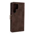 Case for Samsung Galaxy S23 Ultra, ERBORD Vintage, wallet with flap, coffee
